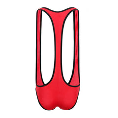 red Gay Singlet and Bodysuit | Solid Show Pecs Brief Singlet - Men's Singlets, Bodysuits, Leotard & Unitard - pridevoyageshop.com