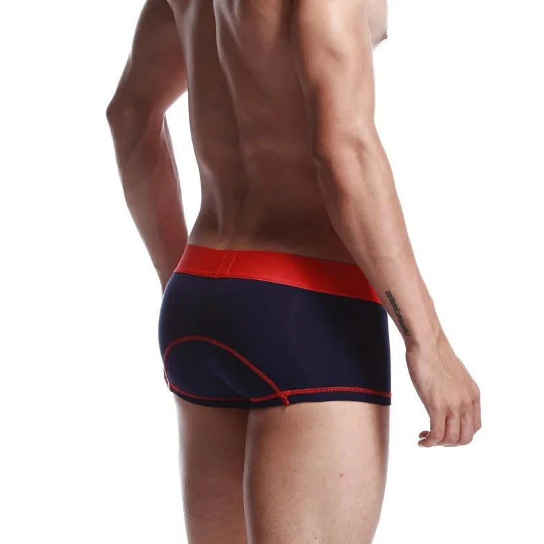 a hot gay man in dark blue SEOBEAN Men's Reflective Boxer Briefs - pridevoyageshop.com - gay men’s underwear and swimwear