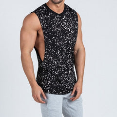 sexy gay man in black dot Gay Tops | Mens Workout Muscle Tank Top - pridevoyageshop.com - gay men’s gym tank tops, mesh tank tops and activewear