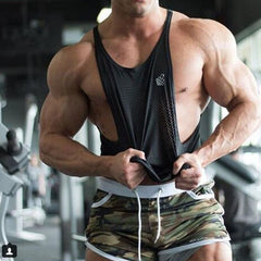 sexy gay man in black Gay Tops | Mens Breathable Mesh Gyms Tank Tops - pridevoyageshop.com - gay men’s gym tank tops, mesh tank tops and activewear