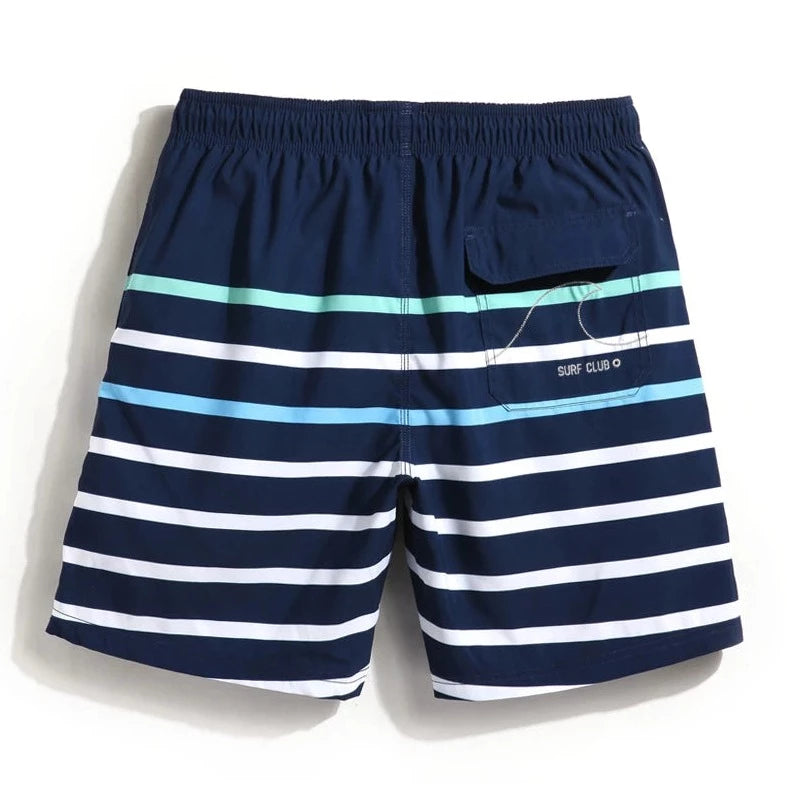 navy Horizon Hues Striped Board Shorts - pridevoyageshop.com - gay men’s underwear and swimwear