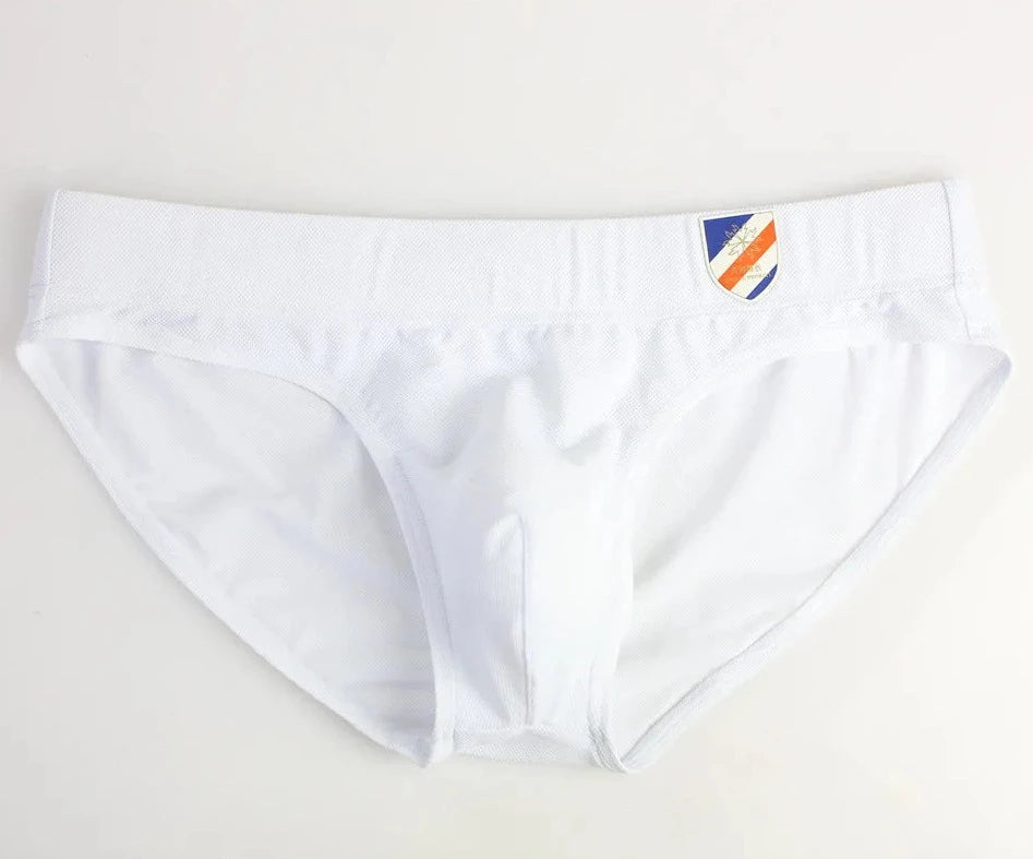 white Brave Person Badge See Through Briefs - pridevoyageshop.com - gay men’s underwear and swimwear