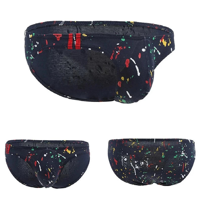 navy Gay Men's Graffiti Skinny Briefs - pridevoyageshop.com - gay men’s underwear and swimwear