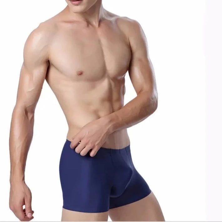 hot gay man in dark blue Icy and See Throu Boxer Briefs - pridevoyageshop.com - gay men’s underwear and swimwear