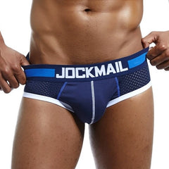 navy blue Jockmail mesh Briefs | Gay Mens Underwear- pridevoyageshop.com - gay men’s underwear and swimwear