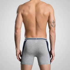a sexy gay man in gray Modal Long Athletic Boxer Briefs - pridevoyageshop.com - gay men’s underwear and swimwear