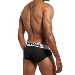 hot man in black Jockmail mesh Briefs | Gay Mens Underwear- pridevoyageshop.com - gay men’s underwear and swimwear