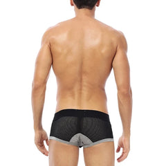 a sexy gay man in black ORLVS Square Cut Mesh Boxer Briefs - pridevoyageshop.com - gay men’s underwear and swimwear