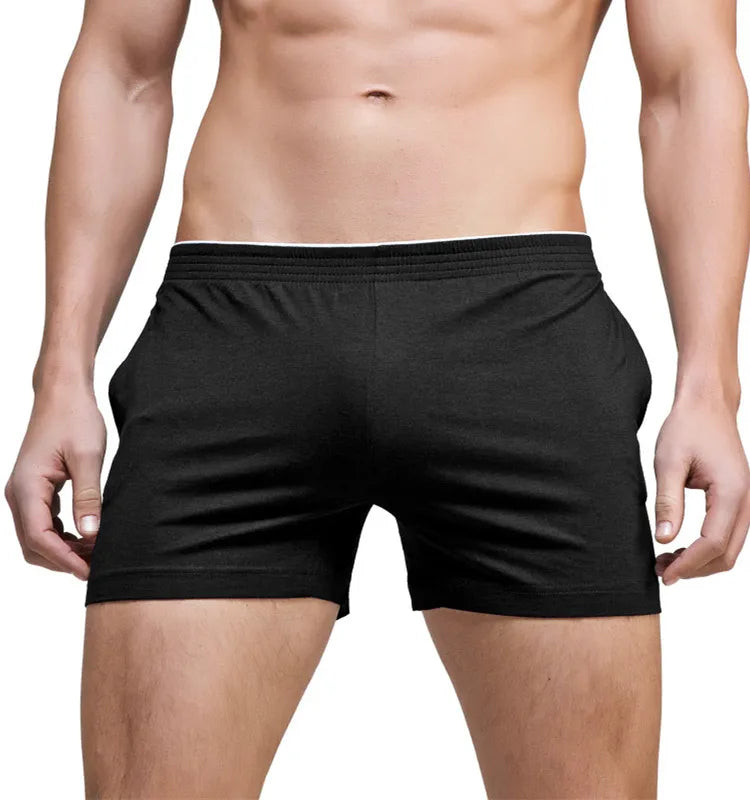 a hot gay man in black Men's Basic Skinny Sweat Shorts - pridevoyageshop.com - gay men’s underwear and swimwear