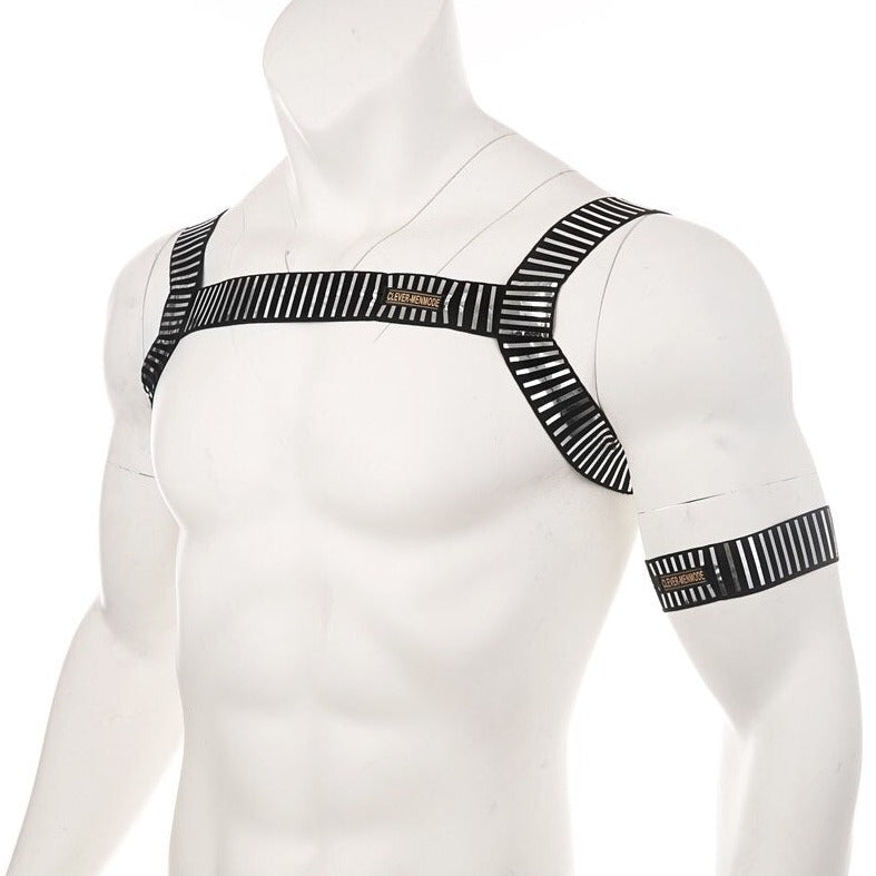 Pharaoh's Pleasure Metallic Chest Harness | Gay Harness- pridevoyageshop.com - gay men’s harness, lingerie and fetish wear