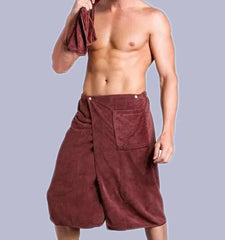 a hot gay guy in coffee Men's Beach Towel Wrap with Pockets - pridevoyageshop.com - gay men’s underwear and swimwear