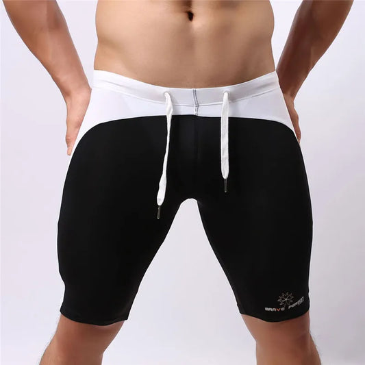 a hot gay man in black Brave Person Two Toned Knee High Gym Shorts - pridevoyageshop.com - gay men’s underwear and swimwear