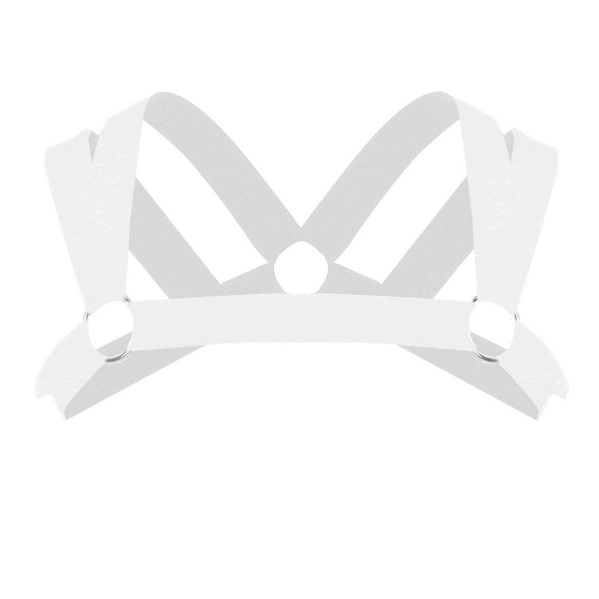 white Elastic Double Strap Shoulder Chest Harness | Gay Harness- pridevoyageshop.com - gay men’s harness, lingerie and fetish wear