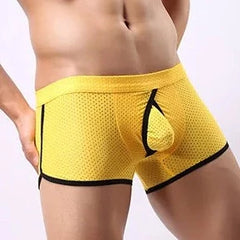 yellow Men's Mesh Cage Boxer Briefs - pridevoyageshop.com - gay men’s underwear and swimwear