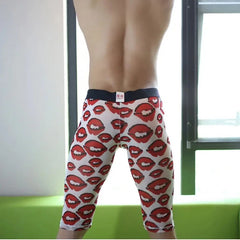 Red Kisses Men's Mesh Knee High Long Johns - pridevoyageshop.com - gay men’s underwear and swimwear