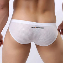 a hot gay man in white Brave Person Men's Breathable Mesh Briefs - pridevoyageshop.com - gay men’s underwear and swimwear