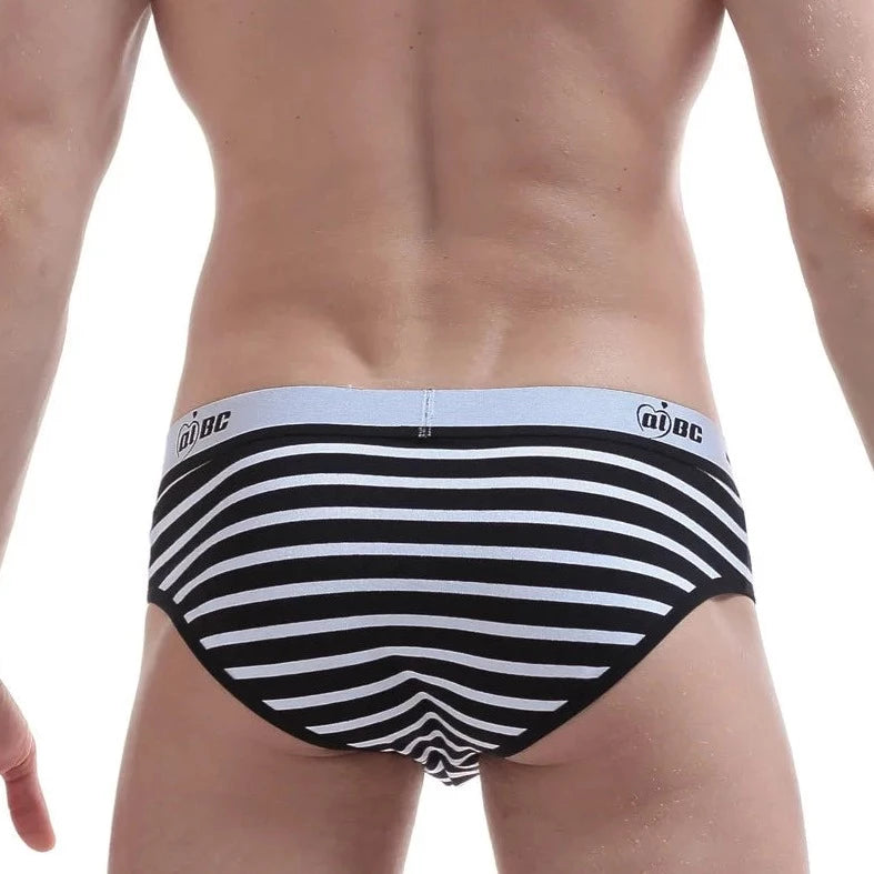a hot gay man in black AIBC Man's Striped Briefs - pridevoyageshop.com - gay men’s underwear and swimwear