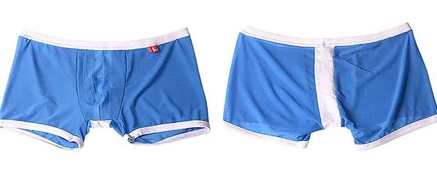 blue Men's Mesh Thong Boxer Briefs - pridevoyageshop.com - gay men’s underwear and swimwear