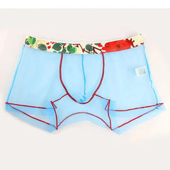 light blue Gay Men's Transparent Sheer Boxer Briefs - pridevoyageshop.com - gay men’s underwear and swimwear
