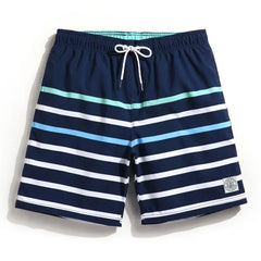 navy Horizon Hues Striped Board Shorts - pridevoyageshop.com - gay men’s underwear and swimwear