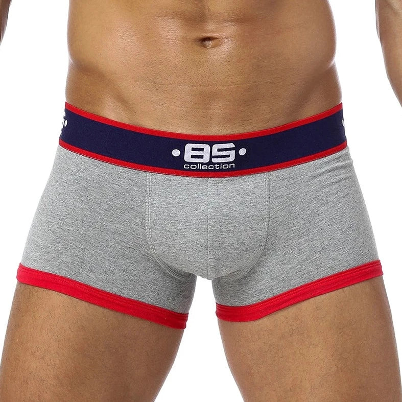 a sexy gay man in gray Men's Navy Band Boxer Briefs - pridevoyageshop.com - gay men’s underwear and swimwear