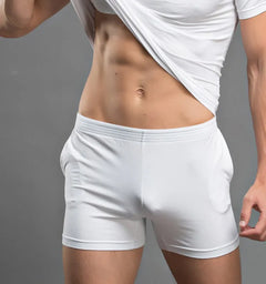 a hot gay man in white Men's Basic Skinny Sweat Shorts - pridevoyageshop.com - gay men’s underwear and swimwear