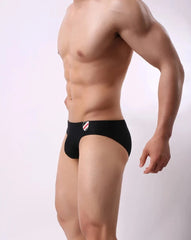 a hot gay man in black Brave Person Badge See Through Briefs - pridevoyageshop.com - gay men’s underwear and swimwear