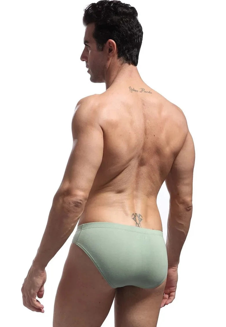 a hot gay man in light green Brave Person Hung Briefs - pridevoyageshop.com - gay men’s underwear and activewear