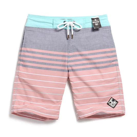 Macaron Candy Stripe Board Shorts - pridevoyageshop.com - gay men’s underwear and swimwear