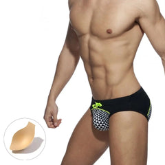 a hot gay man in Men's Checker Flash Swim Briefs - pridevoyageshop.com - gay men’s underwear and swimwear