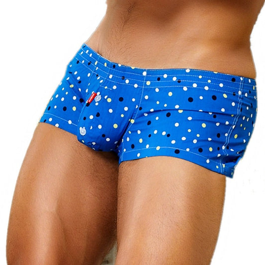 sky blue SEOBEAN Tight Polka Dot Boxers | Gay Underwear- pridevoyageshop.com - gay men’s underwear and swimwear