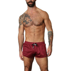 sexy gay man in red Men's Mesh Gym Short Shorts | Gay Shorts - Men's Activewear, gym short, sport shorts, running shorts- pridevoyageshop.com