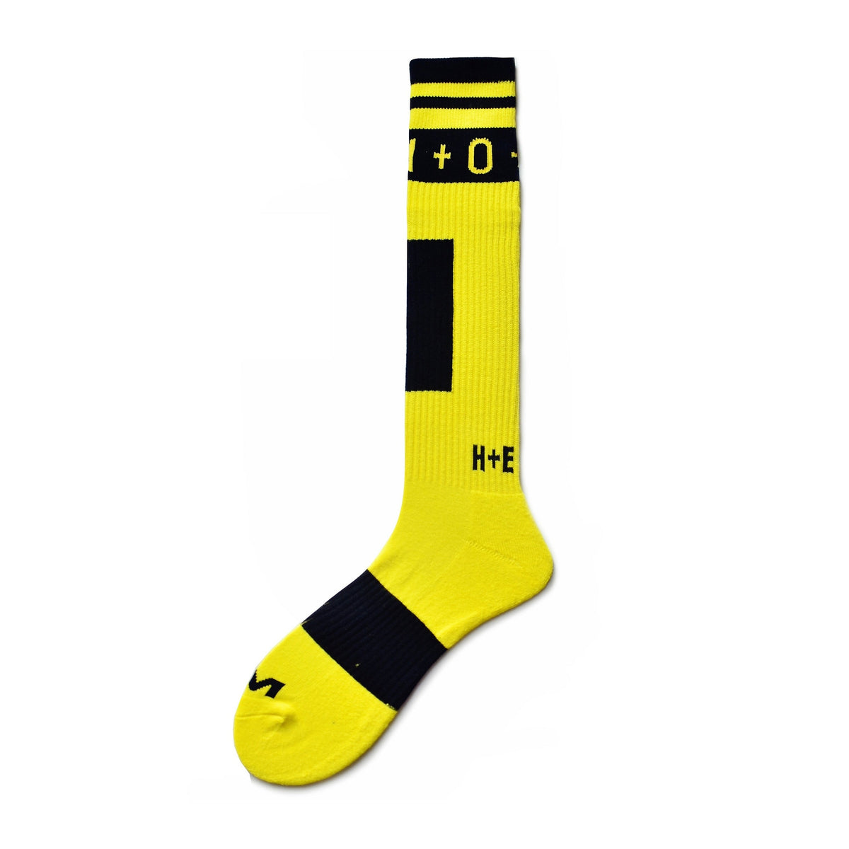 yellow Ribbed Cotton Crew Socks: Men's Sports Socks- pridevoyageshop.com - gay men’s harness, lingerie and fetish wear
