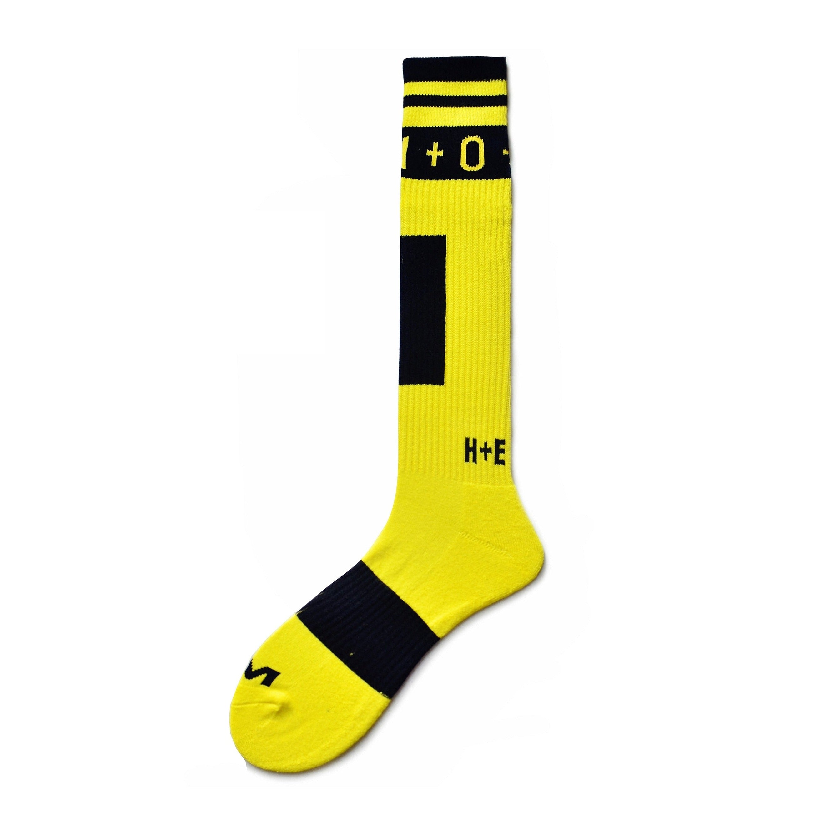 yellow Ribbed Cotton Crew Socks: Men's Sports Socks- pridevoyageshop.com - gay men’s harness, lingerie and fetish wear