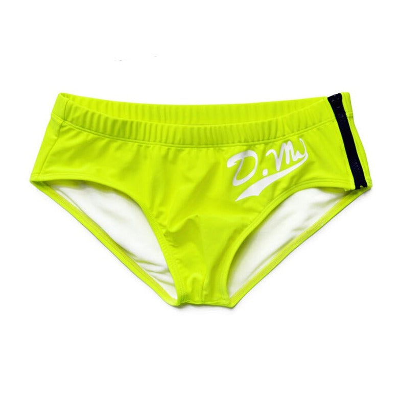 Fluorescent Green Gay Swimwear | DM Zipper Swim Briefs- pridevoyageshop.com - gay men’s underwear and swimwear