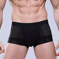 hot man in black Men's Breathable Mesh Pouch Boxer Brief | Gay Underwear- pridevoyageshop.com - gay men’s underwear and swimwear