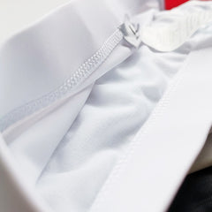 details of white Gay Swimwear | Piet Mondrian Art Deco Swim Briefs- pridevoyageshop.com - gay men’s underwear and swimwear