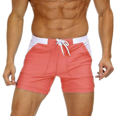 hot gay man in Watermelon Red Gay Swimwear & Beachwear | Drawstring Boxer Swim Trunks - pridevoyageshop.com - gay men’s underwear and swimwear