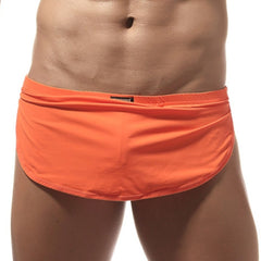 a hot gay man in orange Sexy Sides Slits Sleepwear with G-String Bottom | Gay Pajamas - pridevoyageshop.com - gay pajamas, gay loungewear, gay sleepwear