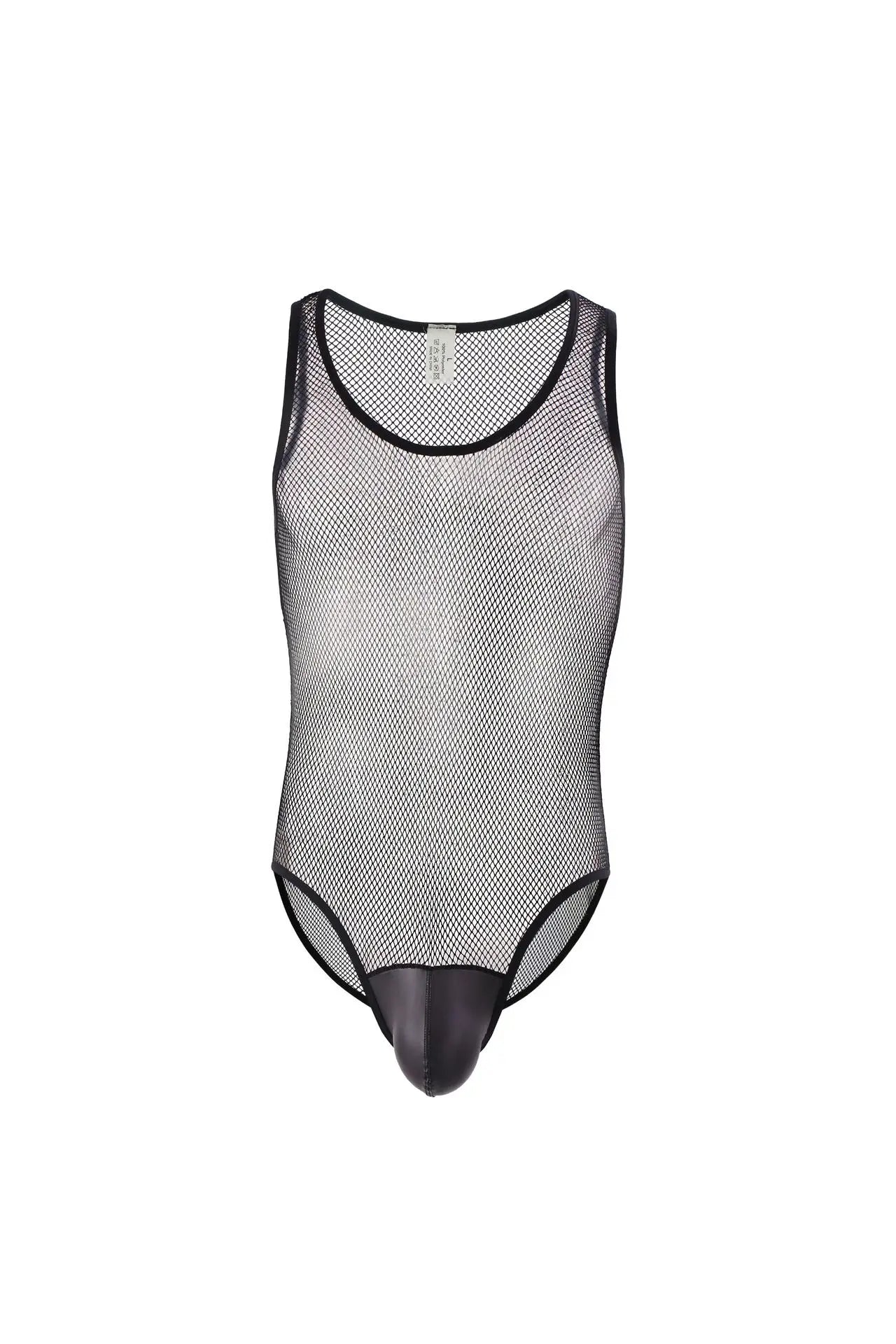 black Men's One-piece Mesh Full Bodysuit - pridevoyageshop.com - gay men’s underwear and swimwear