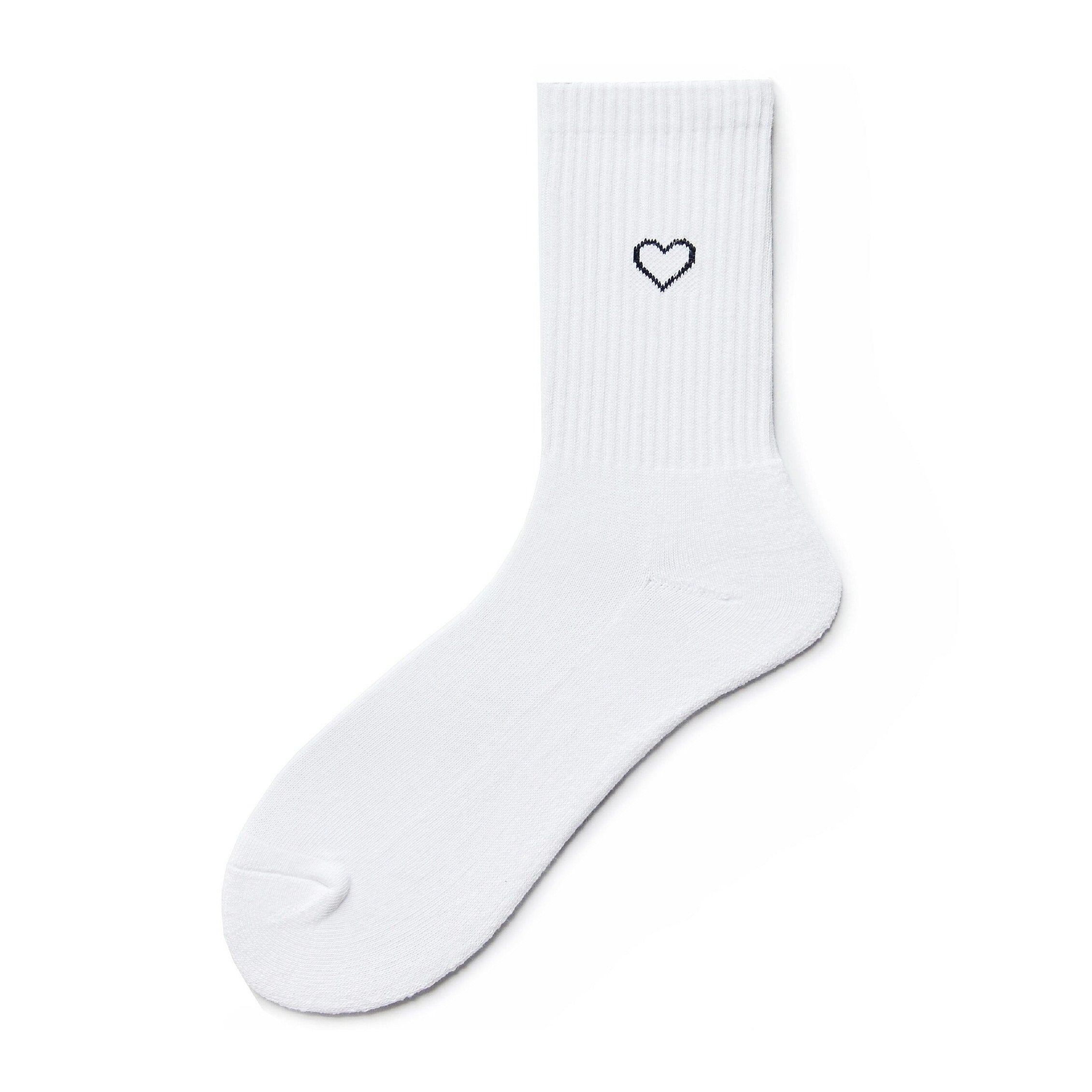 white Men's Heart Crew Socks: Gay White Socks for the Modern Gay Man- pridevoyageshop.com - gay men’s harness, lingerie and fetish wear