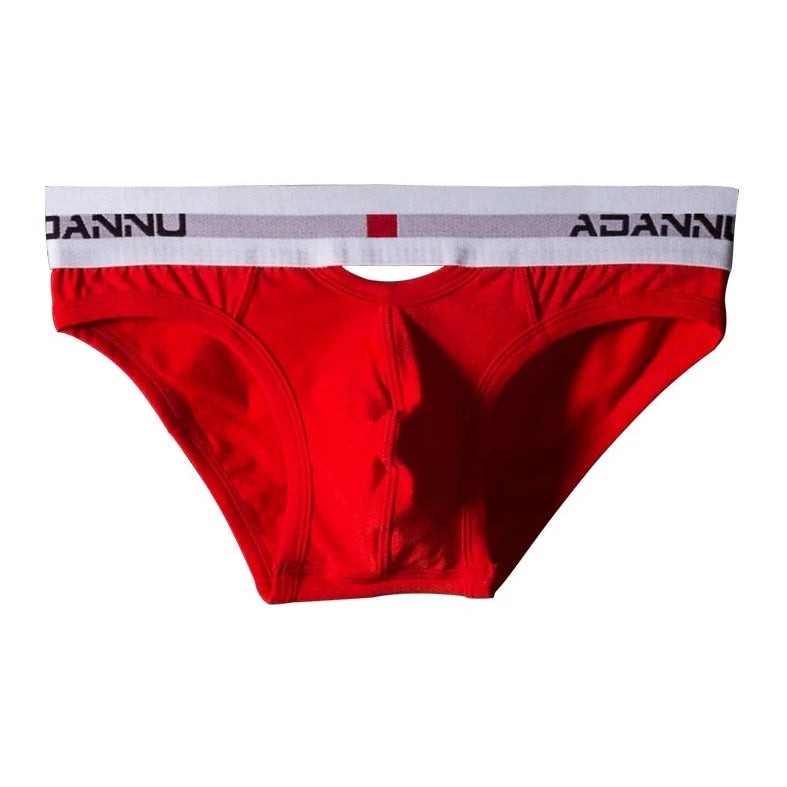 Red Adannu Gay Men's Hollow Front and Back Briefs - pridevoyageshop.com - gay men’s underwear and swimwear