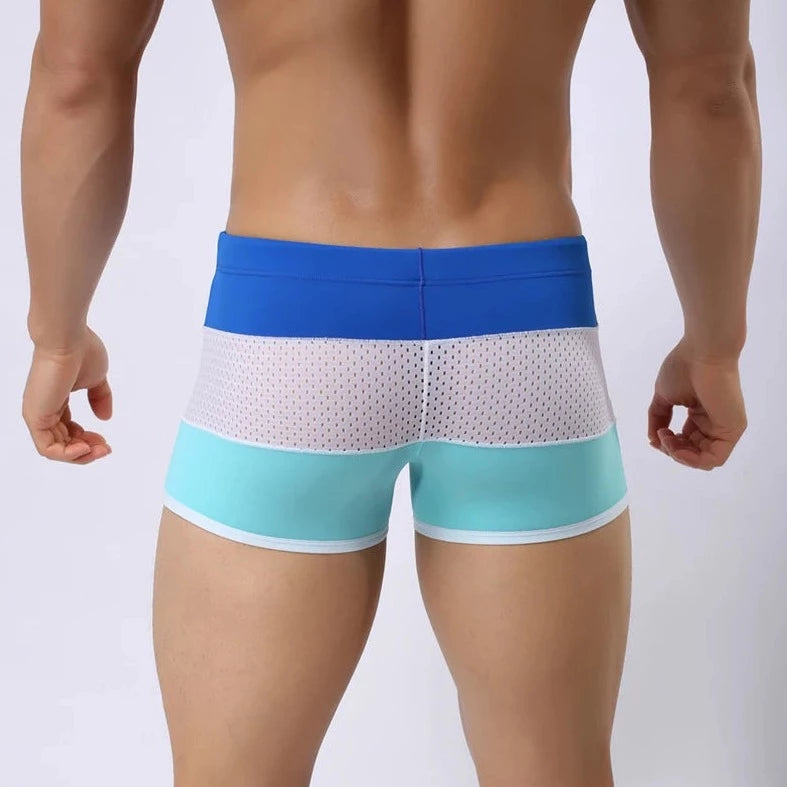 Men's Tricolor Mesh Swim Trunks