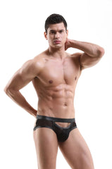 a hot gay man in black Men's Kinky Hollow Front Mesh Jock Briefs - pridevoyageshop.com - gay men’s underwear and swimwear