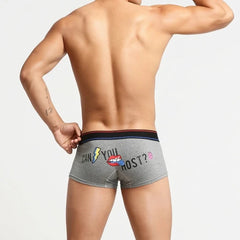 a sexy gay man in gray SEOBEAN "Can You Host" Boxer Briefs - pridevoyageshop.com - gay men’s underwear and swimwear