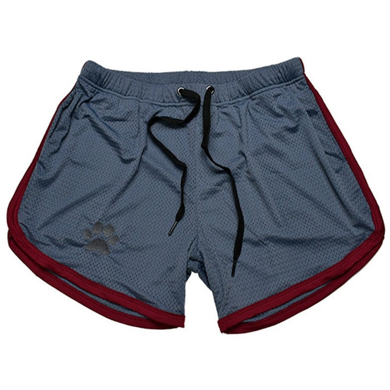 navy red Gay Shorts | Gay Bear Paw Gym Shorts - Men's Activewear, gym short, sport shorts, running shorts- pridevoyageshop.com