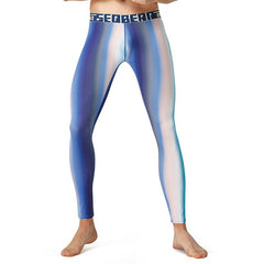 sexy gay man in Aurora Blue Gay Leggings | Seobean Aurora Gradient Workout Leggings - pridevoyageshop.com - gay men’s underwear and activewear