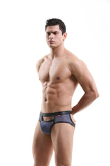 a hot gay man in gray Men's Kinky Hollow Front Mesh Jock Briefs - pridevoyageshop.com - gay men’s underwear and swimwear