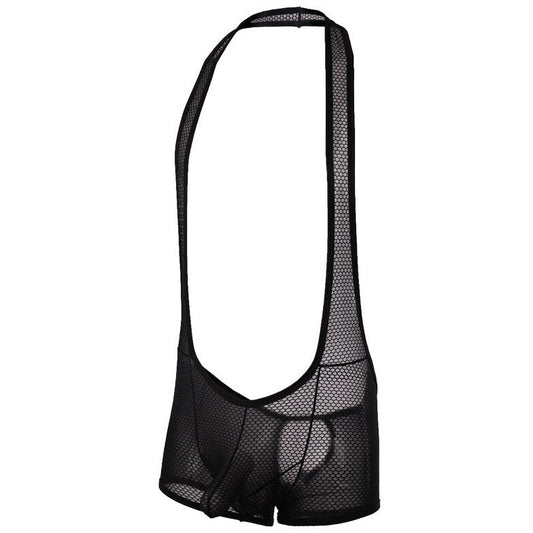 black Gay Singlet and Bodysuit | Men's Cheeky Mesh Blackless Singlets - Men's Singlets, Bodysuits, Rompers & Jumpsuits - pridevoyageshop.com