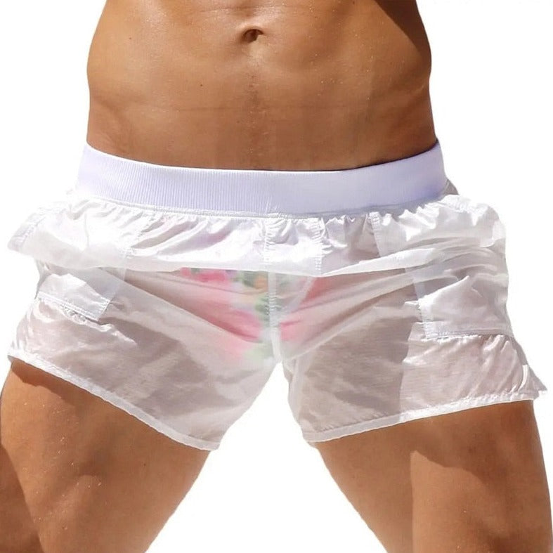 sexy gay man in Gay Swimwear & Beachwear | Kinky Transparent Swim Trunks - pridevoyageshop.com - gay men’s underwear and swimwear